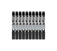 OFWAX 5-50 pennarelli impermeabili a base di olio, inchiostro nero, blu, rosso, per vetro, metallo, cancelleria, disegno, ufficio, scuola (nero, 10 pezzi)