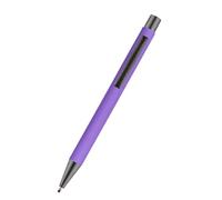 OFWAX 50 penne a sfera in metallo per pubblicità, con texture in gomma, logo personalizzato, incisione laser, personalizzabile con nome e logo (viola chiaro)