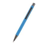 OFWAX 50 penne a sfera in metallo per pubblicità, con texture in gomma, logo personalizzato, incisione laser, personalizzabile con nome e logo (azzurro)