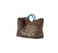 OFWAX Borsa da spiaggia in paglia intrecciata a mano, borsa a tracolla in rafia rattan, borsa da viaggio in stile bohémien, borsa casual, Marrone, Taglia unica