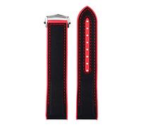 OFWAX Canda di guardia in nylon in silicone per Omega Seamaster 300 Speedmaster 8900 Pianeta Oceano 20mm 21mm 22mm Strumenti di cinghia di orologi(Black red-B bucke,21mm)