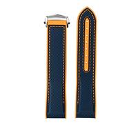 OFWAX Canda di guardia in nylon in silicone per Omega Seamaster 300 Speedmaster 8900 Pianeta Oceano 20mm 21mm 22mm Strumenti di cinghia di orologi(Blue orange-B bk,22mm)