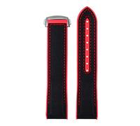OFWAX Canda di guardia in nylon in silicone per Omega Seamaster 300 Speedmaster 8900 Pianeta Oceano 20mm 21mm 22mm Strumenti di cinghia di orologi(Black red-A bucke,20mm)