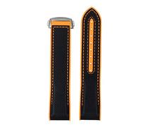 OFWAX Canda di guardia in nylon in silicone per Omega Seamaster 300 Speedmaster 8900 Pianeta Oceano 20mm 21mm 22mm Strumenti di cinghia di orologi(Black orange-A bk,21mm)