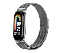 OFWAX Cinturino ad anello milanese per xiaomi mi banda 8 nfc in acciaio inossidabile cinghia di rilascio rapido correa miband8 braccialetto mi banda 8 accessori per gli accessori(Gray)