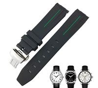 OFWAX Cinturino in gomma da 19 mm e 20 mm con estremità curva per orologio Tissot 1853 Lelocle PRC200 Rolex Submariner Hamilton Omega impermeabile, 20mm, Acetato, Non pietra preziosa