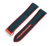 OFWAX Cinturino in gomma nylon 19mm 20mm 21mm 22mm per cinturino in pelle 300 AT150 Speedmaster 8900 PlanetOcean(Blue nylon red,19mm)