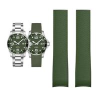 OFWAX Cinturino per accessori per orologi per Comas Diving Series L37814 L3.781 Cinturino per orologio meccanico da uomo in caucciù Bracciale da 21 mm(Green no buckle,21mm)