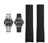 OFWAX Cinturino per accessori per orologi per Comas Diving Series L37814 L3.781 Cinturino per orologio meccanico da uomo in caucciù Bracciale da 21 mm(Black no buckle,21mm)