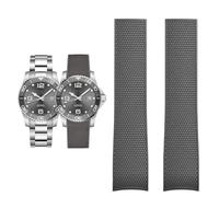 OFWAX Cinturino per accessori per orologi per Comas Diving Series L37814 L3.781 Cinturino per orologio meccanico da uomo in caucciù Bracciale da 21 mm(Grey no buckle,19mm)