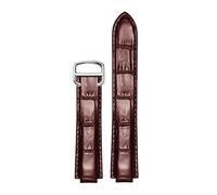 OFWAX Cinturino per orologio in pelle crocodile 20 x 12 mm 18 x 11 mm cinghie marrone nere con fibbia pieghevole (Brown Silver, 18 x 11 mm)