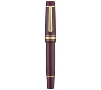 OFWAX Penna stilografica a pistone con pennino F/M/B, penna regalo in resina con parte superiore piatta, con chiave, serbatoio di inchiostro, penna per scrittura (rosso oro, B)