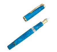 OFWAX Penna stilografica a pistone, in acrilico, per calligrafia, squisita scuola, ufficio, lavoro, 0,5 mm, pennino EF regalo di cancelleria (01, lama F (argento)
