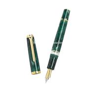 OFWAX Penna stilografica a pistone, in acrilico, per calligrafia, squisita scuola, ufficio, lavoro, 0,5 mm, pennino EF regalo di cancelleria (06, lama F (argento)
