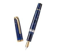 OFWAX Penna stilografica a pistone, in acrilico, per calligrafia, squisita scuola, ufficio, lavoro, 0,5 mm, pennino EF regalo di cancelleria (02, lama F (argento)