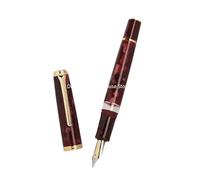 OFWAX Penna stilografica a pistone, in acrilico, per calligrafia, squisita scuola, ufficio, lavoro, 0,5 mm, pennino EF regalo di cancelleria (05, lama F (argento))