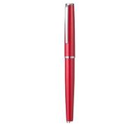 OFWAX Penna stilografica in metallo, pennino EF/F/M, design retrò, materiale metallico, elegante clip per scrittura, forniture per ufficio e scuola, regalo di cancelleria (argento rosso, F)