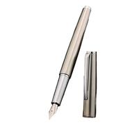 OFWAX Penna stilografica in metallo, pennino EF/F/M, design retrò, materiale metallico, elegante clip per scrittura, forniture per ufficio e scuola, regalo di cancelleria (tutto in acciaio, F)