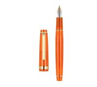OFWAX Penna stilografica, in plastica trasparente, penna rotante popolare EF F M NIB Business Office School Forniture per scrittura cancelleria (giallo chiaro, EF)