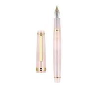 OFWAX Penna stilografica, in plastica trasparente, penna rotante popolare EF F M NIB Business Office School Forniture di cancelleria (rosa, F)
