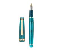 OFWAX Penna stilografica, in plastica trasparente, penna rotante popolare EF F M NIB Business Office School Forniture per scrittura cancelleria (giallo, EF)