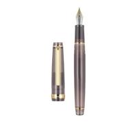 OFWAX Penna stilografica, in plastica trasparente, penna rotante popolare EF F M NIB Business Office School Forniture per scrittura cancelleria (arancione, F)
