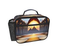 OFYGJFB Borsa termica per il pranzo per uomini e donne, arco ad arco bianco, doppia stella tramonto con stampa completa, riutilizzabile, a prova di perdite, grande capacità, per lavoro, ufficio