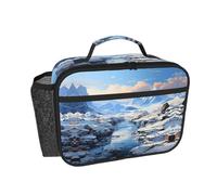 OFYGJFB Borsa termica per il pranzo per uomini e donne, design con cime di neve, riutilizzabile, a prova di perdite, grande capacità, per lavoro, ufficio, viaggi, picnic