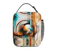 OFYGJFB Borsa termica per il pranzo per uomini e donne, disegno architettonico, design con stampa completa, riutilizzabile, a prova di perdite, grande capacità