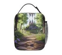 OFYGJFB Borsa termica per il pranzo per uomini e donne, sentiero della foresta incantata, design con stampa completa, riutilizzabile, a prova di perdite, grande capacità