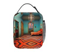 OFYGJFB Borsa termica per il pranzo per uomini e donne, stile vintage eclettico, design con stampa completa, riutilizzabile, a prova di perdite, grande capacità