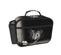 OFYGJFB Borsa termica per il pranzo per uomini e donne, un topo nel buio con stampa completa, riutilizzabile, a prova di perdite, grande capacità, per lavoro, ufficio, viaggi, picnic