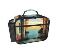 OFYGJFB Borsa termica per il pranzo per uomini e donne, un vivace fiume con stampa completa, riutilizzabile, a prova di perdite, grande capacità, per lavoro, ufficio, viaggi, picnic
