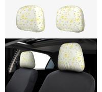 OFYGJFB Copertura per poggiatesta auto, 2 pezzi, tessuto elasticizzato con | Morbido 95% poliestere 5% spandex misto con fondo elastico, si adatta alla maggior parte dei poggiatesta dei sedili auto e