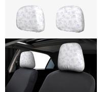 OFYGJFB Copri poggiatesta auto, 2 pezzi, tessuto elasticizzato blu lavanda | Morbido 95% poliestere 5% spandex misto con fondo elastico, si adatta alla maggior parte dei poggiatesta dei sedili auto e