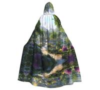 OFYGJFB Poncho con cappuccio nero personalizzato unico, perfetto per Halloween, cosplay e feste a tema, mantello medievale unisex con cappuccio Shangri-la