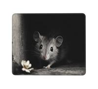 OFYGJFB Tappetino per mouse quadrato con bordi cuciti, 20,1 x 24,1 cm, piccolo tappetino per mouse senza fili, un mouse nel buio per laptop, giochi, ufficio e decorazione domestica