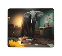 OFYGJFB Tappetino per mouse quadrato con bordi cuciti, 25,4 x 30,5 cm, piccolo tappetino per mouse wireless, l'elefante nella stanza, tappetino per mouse per laptop, giochi, ufficio e decorazione