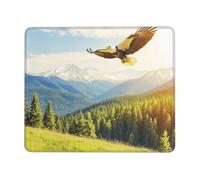 OFYGJFB Tappetino per mouse quadrato con bordi cuciti, 25,4 x 30,5 cm, piccolo tappetino per mouse wireless, motivo: un'aquila sta volando, per laptop, giochi, ufficio e decorazione domestica