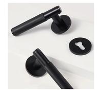 OFYPCURI Maniglia for porta zigrinata in ottone, set di maniglie for porta in legno con doppia maniglia in oro nero for interni(Dummy Lock)