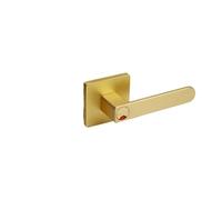 OFYPCURI Serratura a tre poli for bagno con spia luminosa rossa e verde for bloccare la maniglia della porta(Brushed gold)