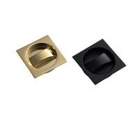 OFYPCURI Serratura for porta scorrevole con doppio gancio e serratura incorporata(Black,Rotundity,Handles)