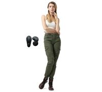 oFzimTo Pantaloni Da Moto In Denim Da Donna, Con Equipaggiamento Protettivo, Jeans A Gamba Dritta Anticaduta, Pantaloni Da Moto Da Corsa (Green-1,M)