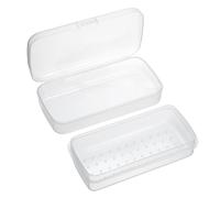 OGANAZI Scatola di plastica per la disinfezione delle unghie con vassoio, vassoio per la pulizia dello sterilizzatore per nail art, vassoio per la conservazione e la sterilizzazione per unghie