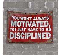 OGBD Arazzo grande con scritta "You Won'T Always Motivated, You Just Have To Be Disciplined", decorazione per camera da letto (100 x 150 cm)