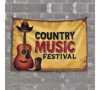 OGBD Arazzo per camera da letto, festival di musica country, poster, arazzo vintage decorazione vintage bar (75 x 100 cm)