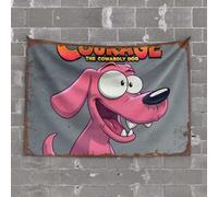 OGBD Divertente decorazione per la stanza, poster con coraggio il cane codardo. Arazzo decorativo per porta per camera da letto e soffitto (75 x 100 cm)