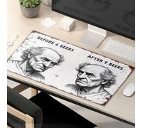 OGBD Funny Desk Accessories For Work Before 6 Beers After 9 Beers Mouse Pad Funny Quotes Mouse Pad Desk Pad