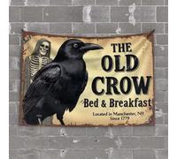 OGBD Man Cave Decorations The Old Crow Bed & Breakfast, Manchester, Nh. Arazzo divertente decorazione per la cucina e la stanza (75 x 100 cm)