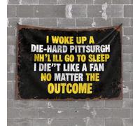 OGBD Man Cave Rules I Woke Up A Die-Hard Pittsburgh Nh'L Fan Arazzo decorazione da parete per dormitorio (75 x 100 cm)